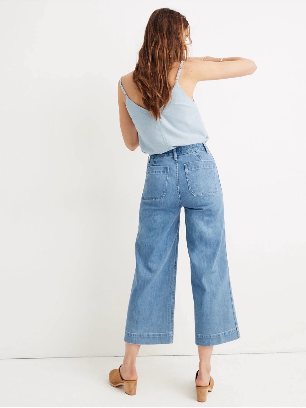 Madewell Light Wash Emmett Wide Leg Cropped Jeans 26